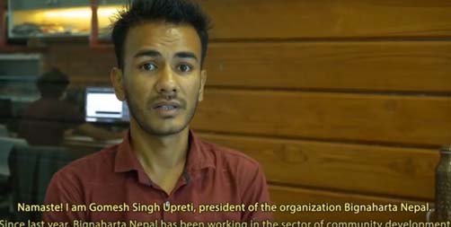 Gomesh singh Upreti, president of Bighnaharta Nepal talks about their ongoing project in Rakrisang, Makwanpur.